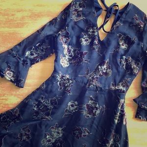 J.O.A. Blue Floral Dress
